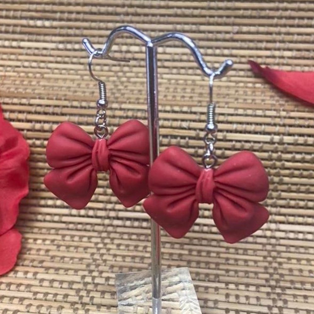 retro deadstock anime inspired large puffy hello kitty inspired bow earrings
